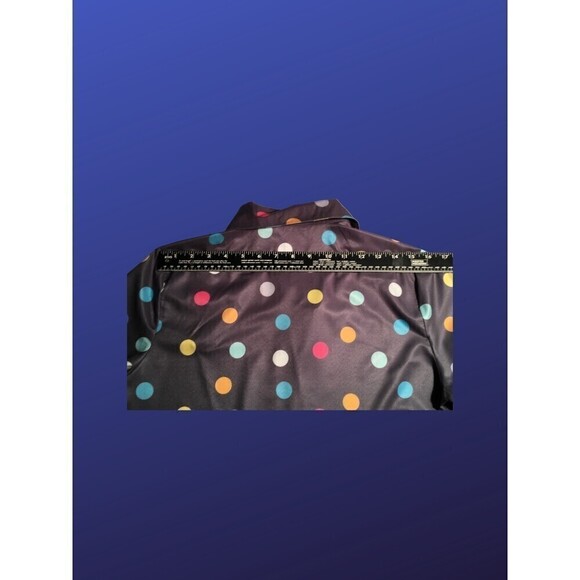 UNBRANDED Pullover Long Sleeve Blouse, GRAY/MULTI POLKA DOT, Size M, NWOT - Picture 7 of 8